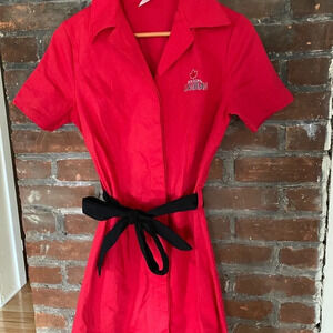 Vintage Red Mini Dress with Black Belt